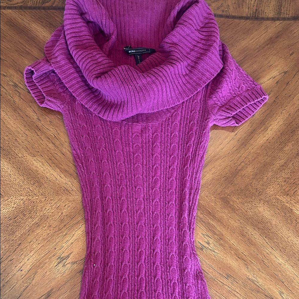 BCBG Magenta Cowl Neck Sweater